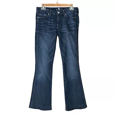 7 For All Mankind Women's A-Pocket Flare Jeans Size 27 Blue Medium Wash *Hemmed* • $19.99
