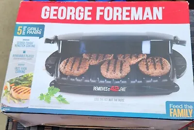 $12.50 • Buy George Foreman 5 Serving Electric Grill And Panini Press GRP472P .