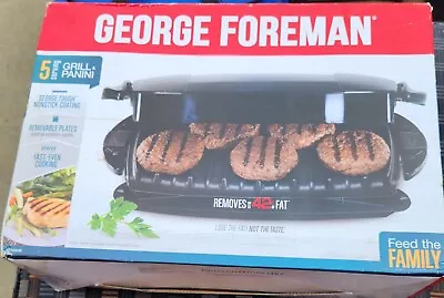 $12.50 • Buy George Foreman 5 Serving Electric Grill And Panini Press GRP472P .
