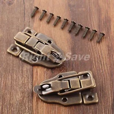 Durable Cabinet Hardware Jewelry Box Latch Hasps Chest Lock Toggle Catch 59*40mm • $7.03