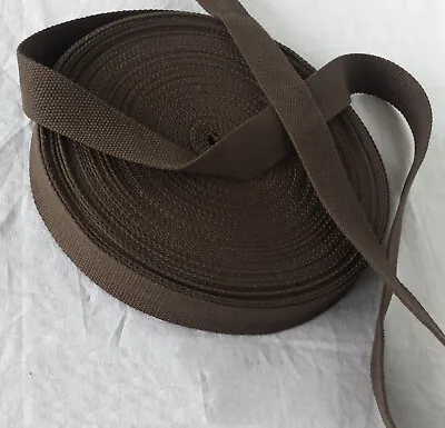 100%cotton Webbing Tape 38mm Dark Brown CANVAS Upholstery DIY  Bag Belt • £5.99