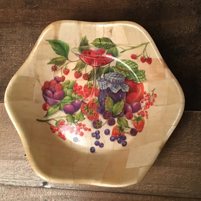 $7 • Buy Wood Parquet Salad Bowls Country Farmhouse Decor By Pomerantz