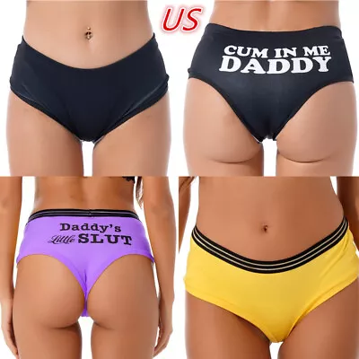 US Women Panties Funny Print Cum In Me Daddy Sexy Naughty Slutty Knickers Briefs • $9.39