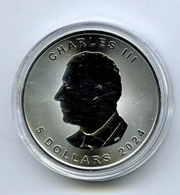 2024 $5 Canada 1oz Silver New King Charles Iii Maple Leaf In A Plastic Capsule • $4.75