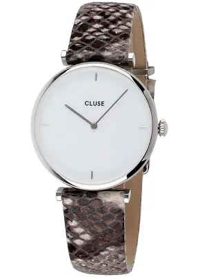 Womens Wristwatch CLUSE TRIOMPHE CL61009 Genuine Leather Gray White • $185.97