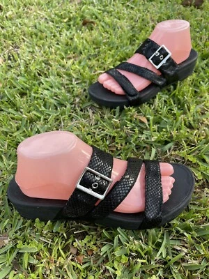 £31.68 • Buy Vionic Orthaheel Pacific Rio Adjustable Strap Slide Sandal Sz 8 Black Reptile Pt