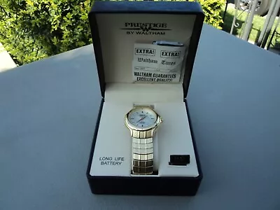 New Vintage Mens PRESTIGE BY WALTHAM Wrist Watch W1565 With Case & Papers NOS • $75