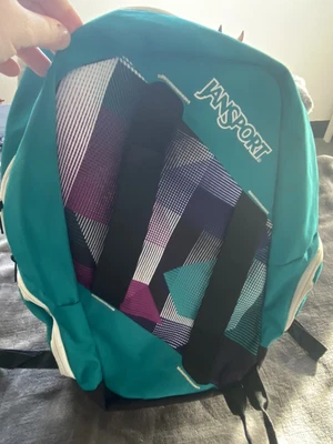 £25 • Buy Jansport Backpack Rucksack In Teal And Black With Graphic Design