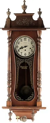 Rare Ezee-Set Ansonia #725 Chime Vienna Regulator Wall Clock Walnut W/ Key 1984 • $349