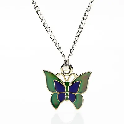 Sea Gems Butterfly Colour Change Mood Necklace / Pendant With 16.5 Inch Chain • $9.33