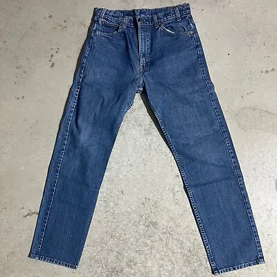 Vintage 90s Levis 505 Straight Leg USA Made Orange Tab Blue Jeans 34x32 (31x29) • $74.50