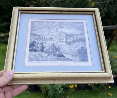 £115.02 • Buy Vintage Etching First Glimpse Of Longs Peak Colorado Signed Lyman Byxbe Framed
