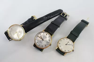 Men's Gold Tone WRISTWATCHES Hand-Wind Rotary Accurist Working X 3 • £16