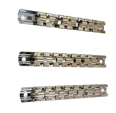 3 Pack 3/8 Inch Drive Heavy Duty Steel Rail Holder Organizer For 3/8  Sockets • $9.95