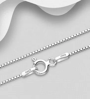 £48.19 • Buy Italian Venetian Box Chain Necklace 925 Sterling Silver Anti Tarnish 1mm Wide