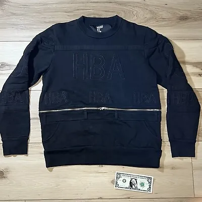 HOT HBA Hood By Air Black Pullover Zipper Long Sleeve Embroidered Shirt Mens S • $200