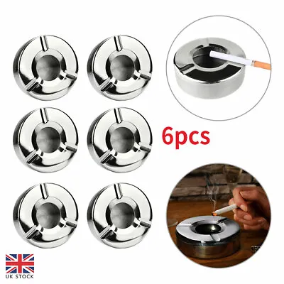 Stainless Steel Ash Tray Outdoor Garden Pub Home Party Smoke Cigarette Ashtray • £10.25