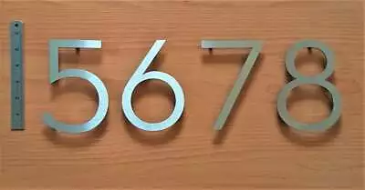 4  6  Or 8   Large Floating House/ Door Numbers Solid Brushed Stainless Steel • £12.95