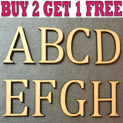 Wooden LETTERS Numbers  2cm - 40cm - Alphabet MDF Shapes - Craft Signs - Toy Box • £2.90