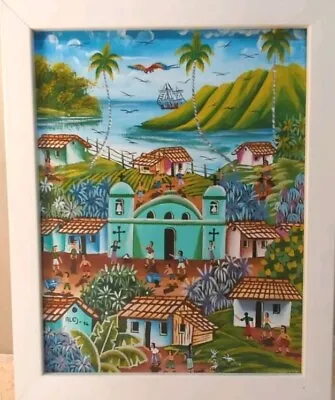 MASTERPIECE  Painting On Canvas  Beautiful Scene In Mexico Children At School • $85