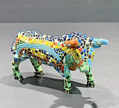 Vintage Spain Barcino Toro Mosaic Bull Hand Made Figurine Sculpture • $50.99