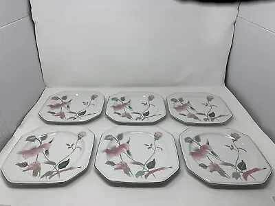 6 Mikasa China Silk Flowers Pattern Salad / Cake Plates 8 3/8  • $37.95