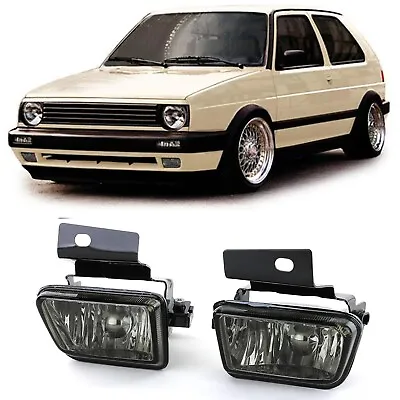 Smoked Fog Lights For Vw Golf Mk2 Mk 2 Ii 1984-1992 Model Nice Gift • $117.50