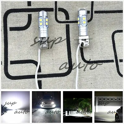 2X  H3 6000K Super White 100W  LED Headlight Bulbs Kit Fog Driving Light • $15.99