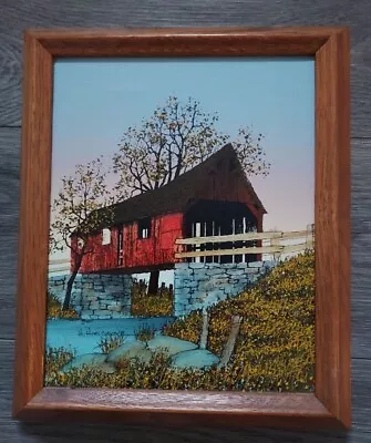 Vintage H. Hargrove Signed Barn Painting Spring Summer Framed 8 X 10 For Charity • $35