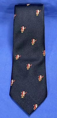 COUNTRY CLUBS Men's NAVY 100% Polyester SANTA CLAUS PRINT Holiday NECK TIE • $8