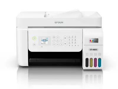 New Epson EcoTank ET-4800 Color Inkjet All-In-One Printer - White • $339.99