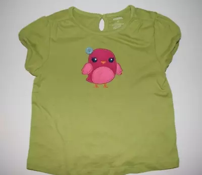 Euc Gymboree Girls Smart And Sweet Green Pink Bird Short Sleeve Shirt Size 3t • $12.99