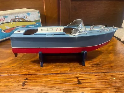 Vintage ITO Style Line Mar Speedboat Motorized Toy Model Boat 11  X4  W/box • $85