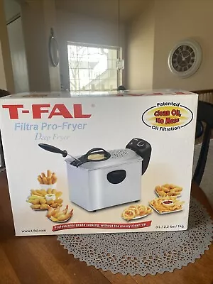 T-Fal Filtra Pro-Fryer Oil Filtration FR4007002A Deep Fryer Silver Stainless • $42