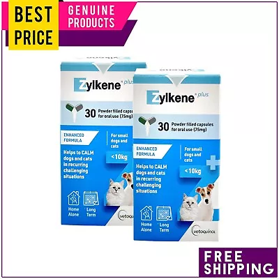 Zylkene Plus Calming Nutritional Supplement Under 10 Kg 60 Capsules For Dogs Cat • $112.95