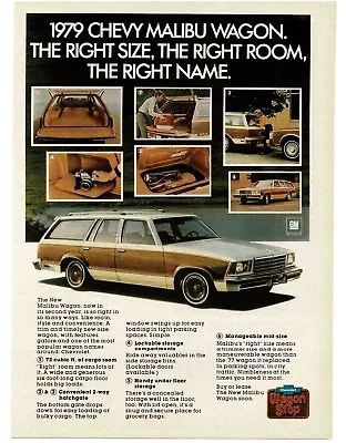 1979 Chevrolet Chevy MALIBU Station Wagon White Wood Trim Vintage Ad  • $8.95