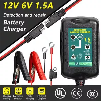 6V 12V 6 Volt 12 Volt Switchable Voltage SLA Battery Charger Lead-acid Battery  • $22