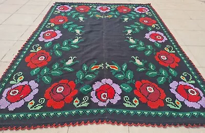 Authentic Hand Knotted Vintage Flat Weave Kilim Area Rug 6.2 X 4.5 Ft (1580 SU) • $2.75