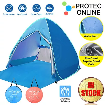 $49.95 • Buy Beach Tent Easy Pop Up Beach Tent 2-5 Person Portable Sun Shade Shelter UV Prote