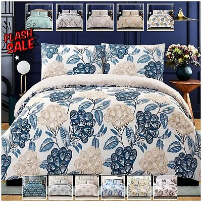 Duvet Quilt Cover Reversible Bedding Set With Pillowcase Single Double King Size • £20.92