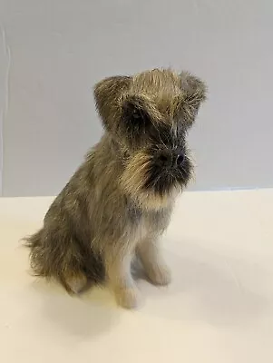 VTG Real Fur Schnauzer Dog Miniature Figurine 4.5 H • $15.75