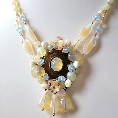 Vintage Necklace 15'' Czech Glass Old Beads WOMEN'S JEWELRY ART DECO • $42.50