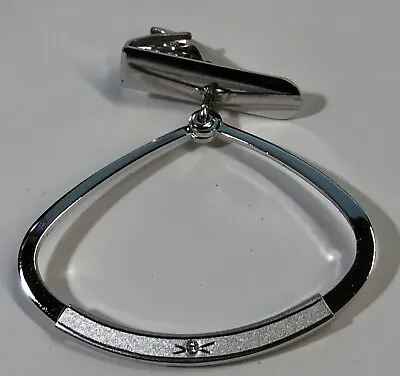 Vintage Anson Adjustable Tie Holder Ring With Clip Silver Tone With Diamond Etc • $5.99