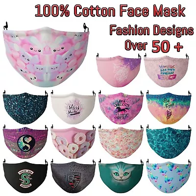 £9.99 • Buy Cotton Face Mask Reusable Washable Three Layers Many Nature Fashion Design Lot