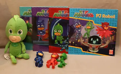 PJ Masks Bundle Books Figures And Soft Toy - Great Condition • £13.99