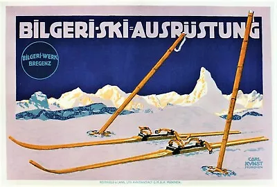 Original Vintage Poster BILGERI-SKI  MATTERHORN 1905 Kunst  • $490