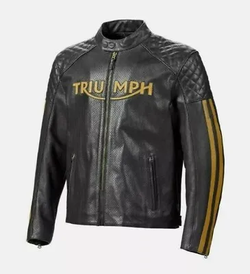 Men Genuine Triumph Biker Leather Jacket / Triumph Jacket With CE Armour • $150