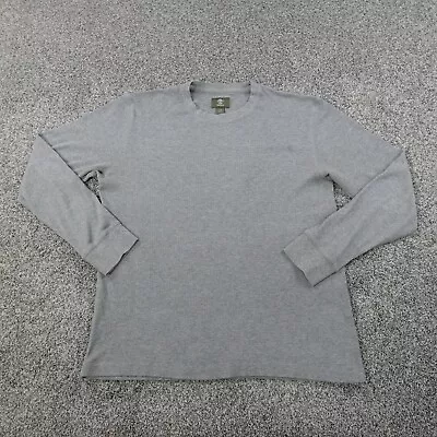 Timberland Sweater Mens Large Gray Long Sleeve Waffle Knit Outdoor Sweatshirt • $24.99