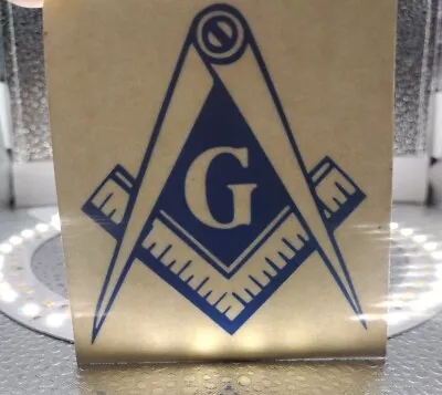 Blue Lodge Free Masonry - Square & Compass Vinyl Graphic Window / Decal 3  X 3  • $5.35