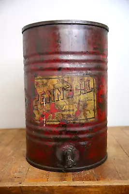 Vintage Pennzoil Motor Oil Can Drum Barrel Metal Advertising With Spout RARE • $324.99